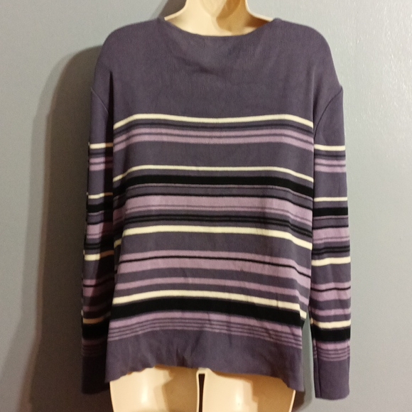 Style &Co. Collection purple striped sweater - Picture 15 of 17